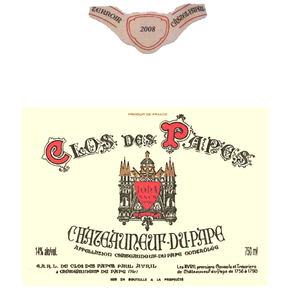Clos des Papes Chateauneuf-du-Pape 2008 | Wine.com