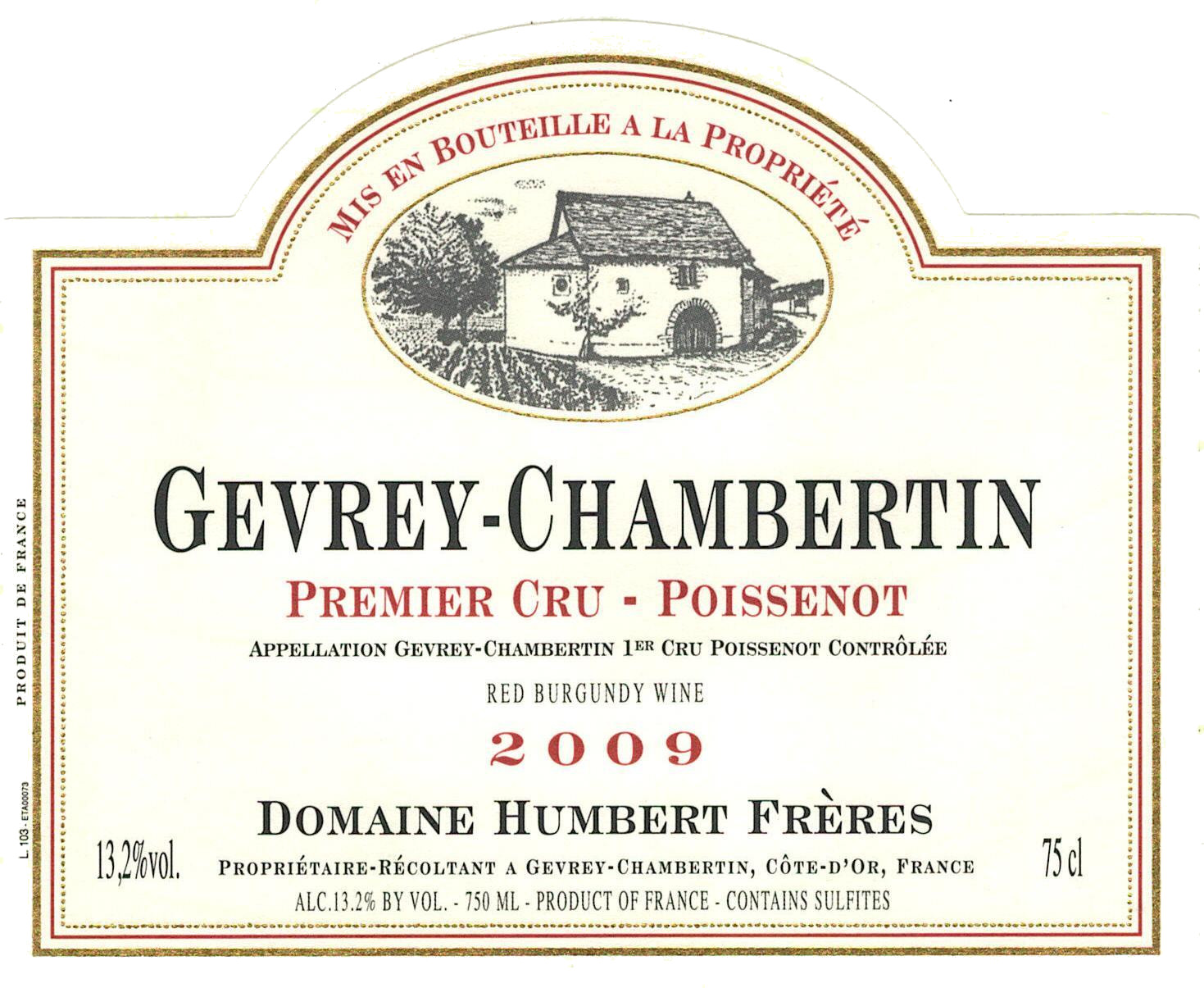 Domaine Humbert Freres Gevrey-Chambertin Poissenot Premier Cru