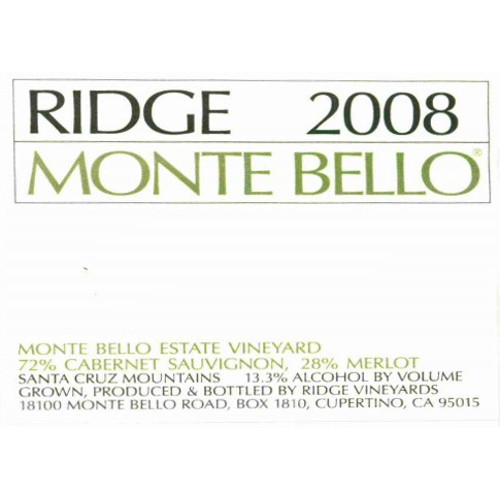 Ridge Monte Bello 2008 | Wine.com
