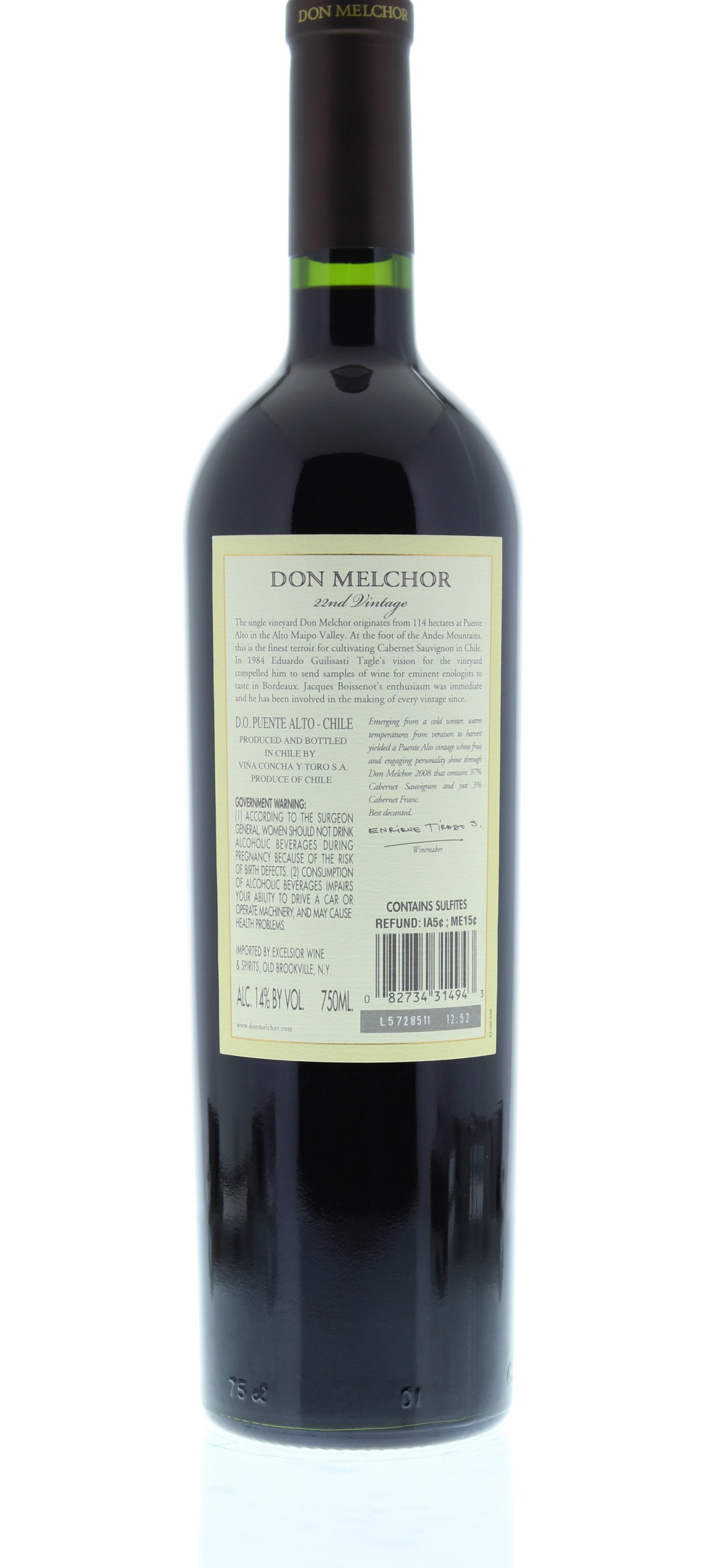Don Melchor Cabernet Sauvignon 2008 | Wine.com