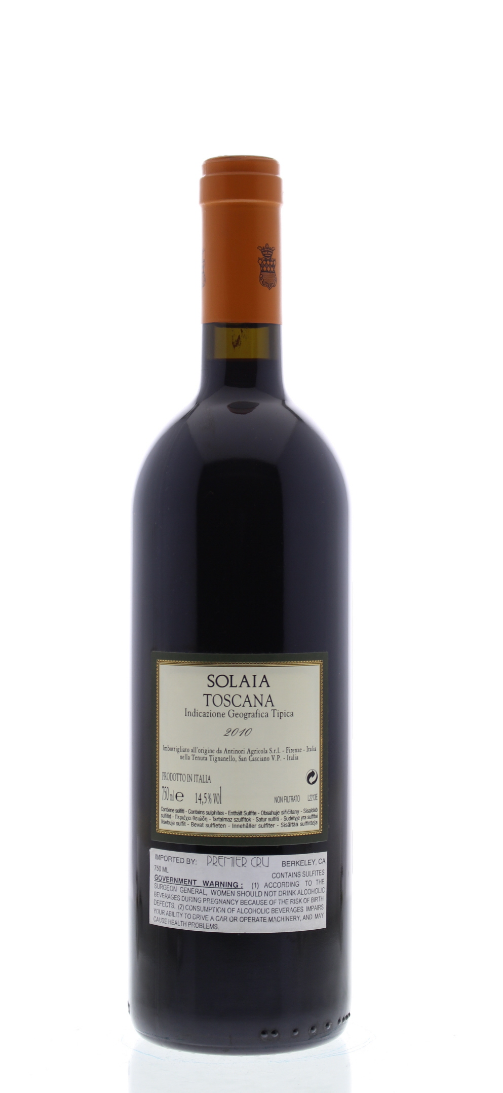 【稀少ヴィンテージ】アンティノリソラ イアＳOLＡIＡ2010 750ml Marchesi Antinori Solaia 2010 | Wine.com