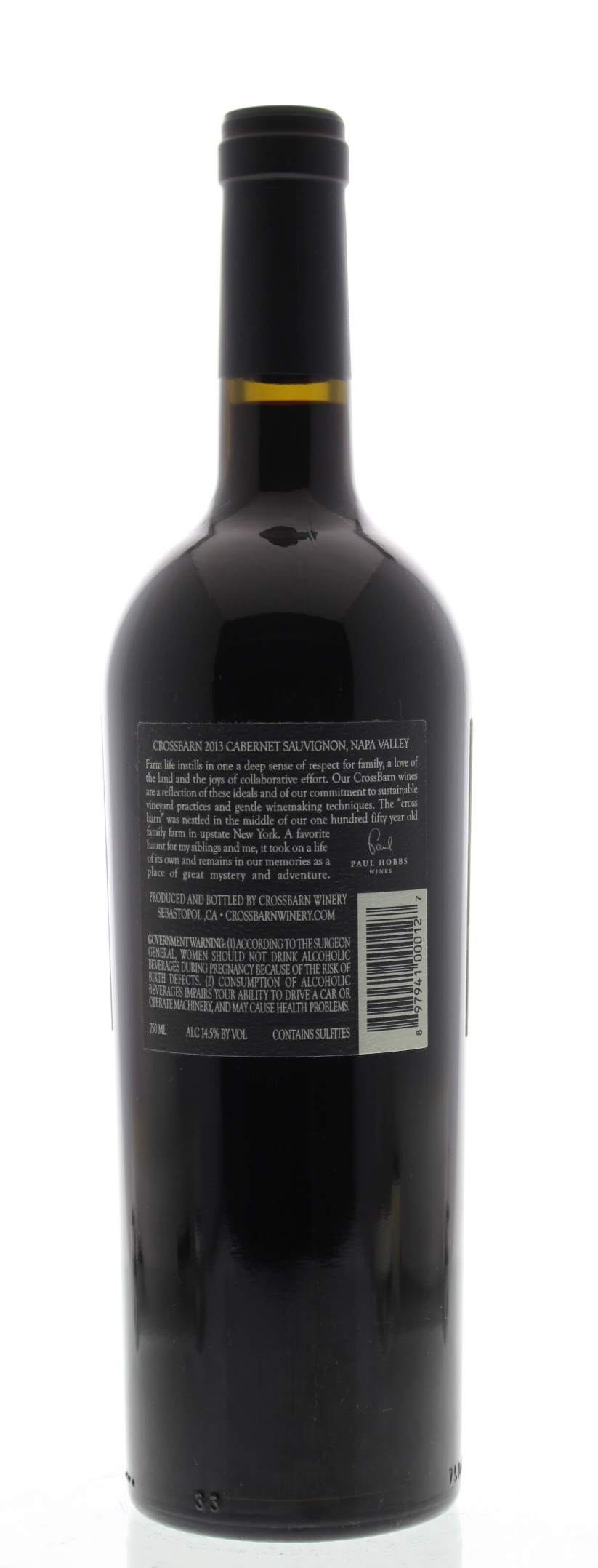 Crossbarn by Paul Hobbs Napa Valley Cabernet Sauvignon 2013 | Wine.com