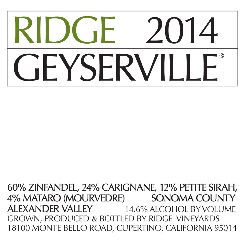 Ridge Geyserville 2014 | Wine.com