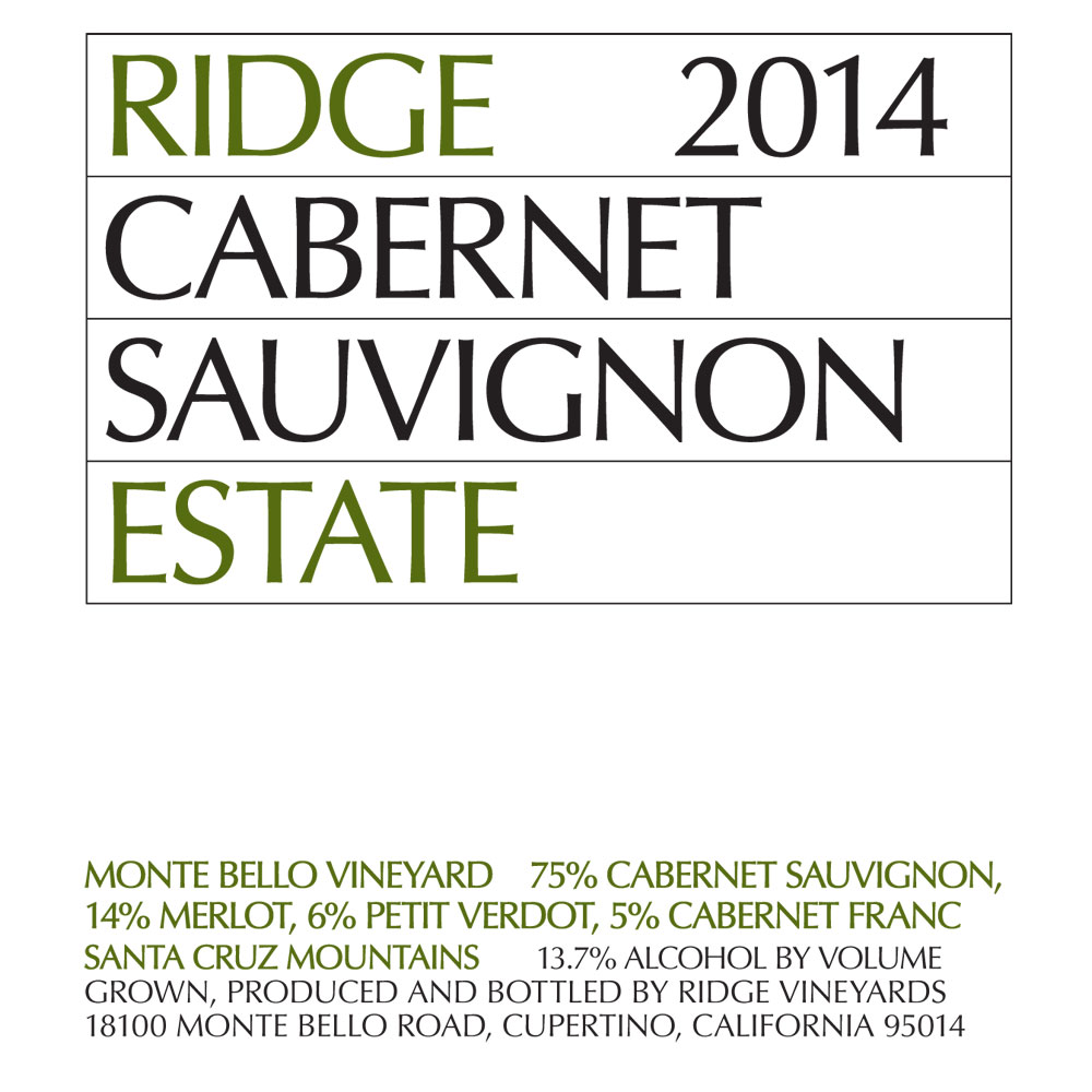 Ridge Estate Cabernet Sauvignon 2014 | Wine.com