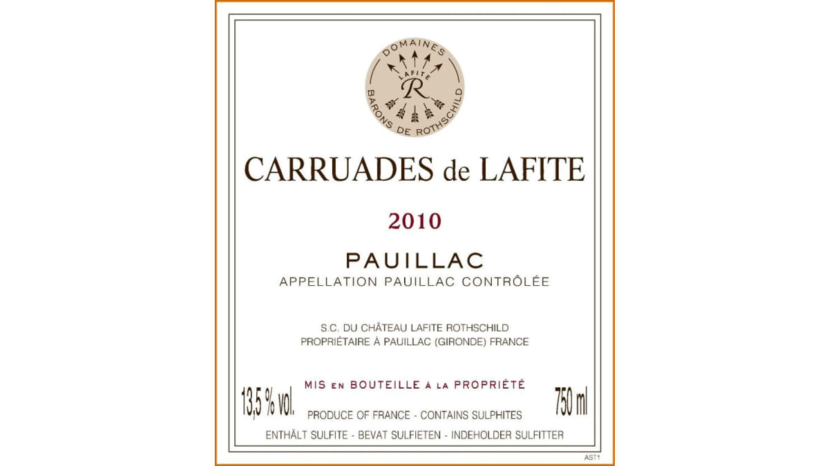 Chateau Lafite Rothschild Carruades de Lafite 2010 | Wine.com