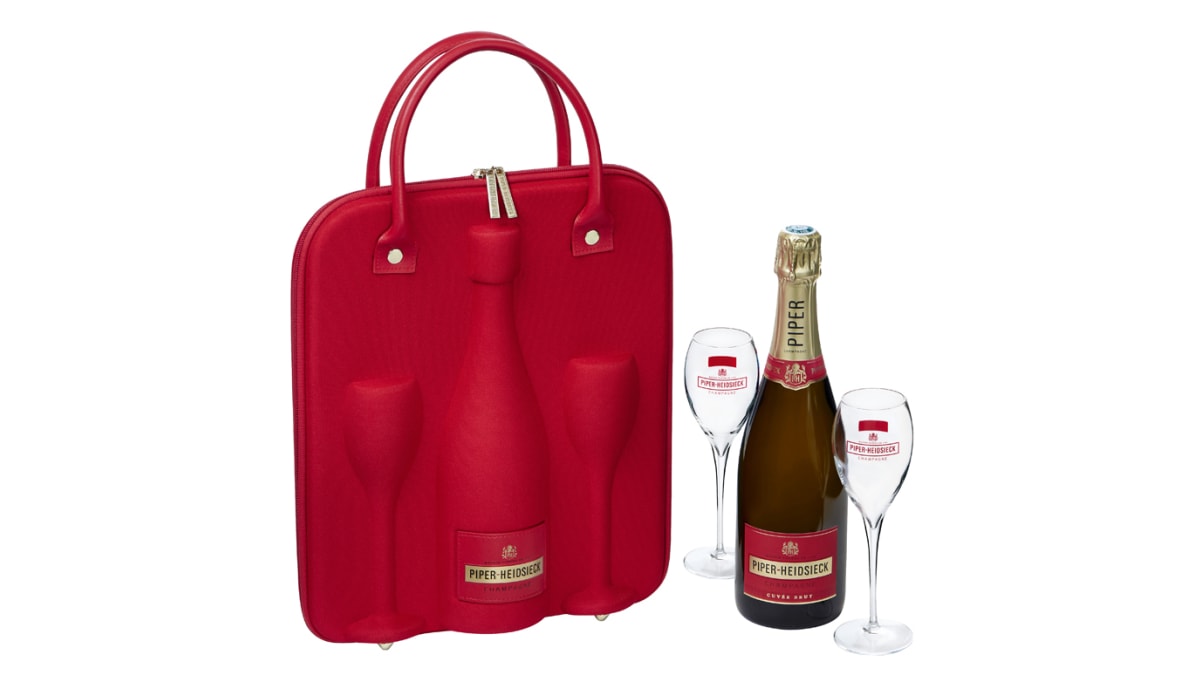 Piper-Heidsieck Cuvee Brut in Travel Case with Two Champagne