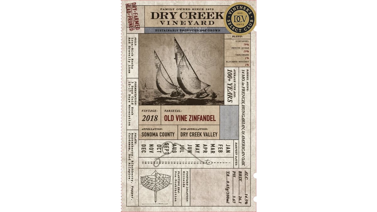 Dry Creek Vineyard Old Vine Zinfandel 2018 | Wine.com