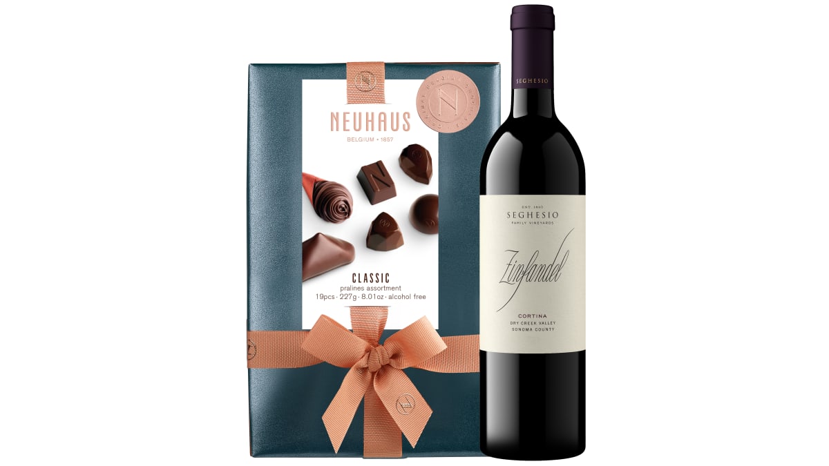 95 Point Zinfandel & Neuhaus Dark Chocolates Gift Set | Wine.com