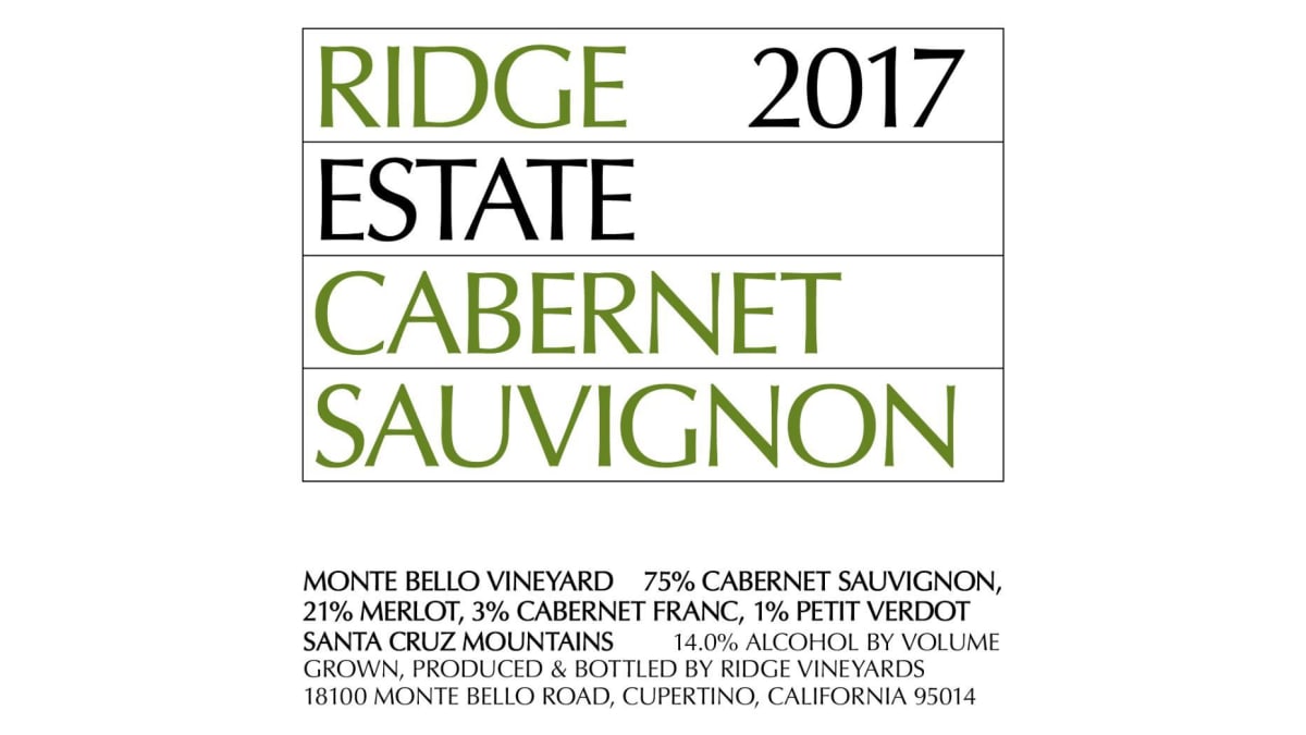 Ridge Estate Cabernet Sauvignon 2017 | Wine.com