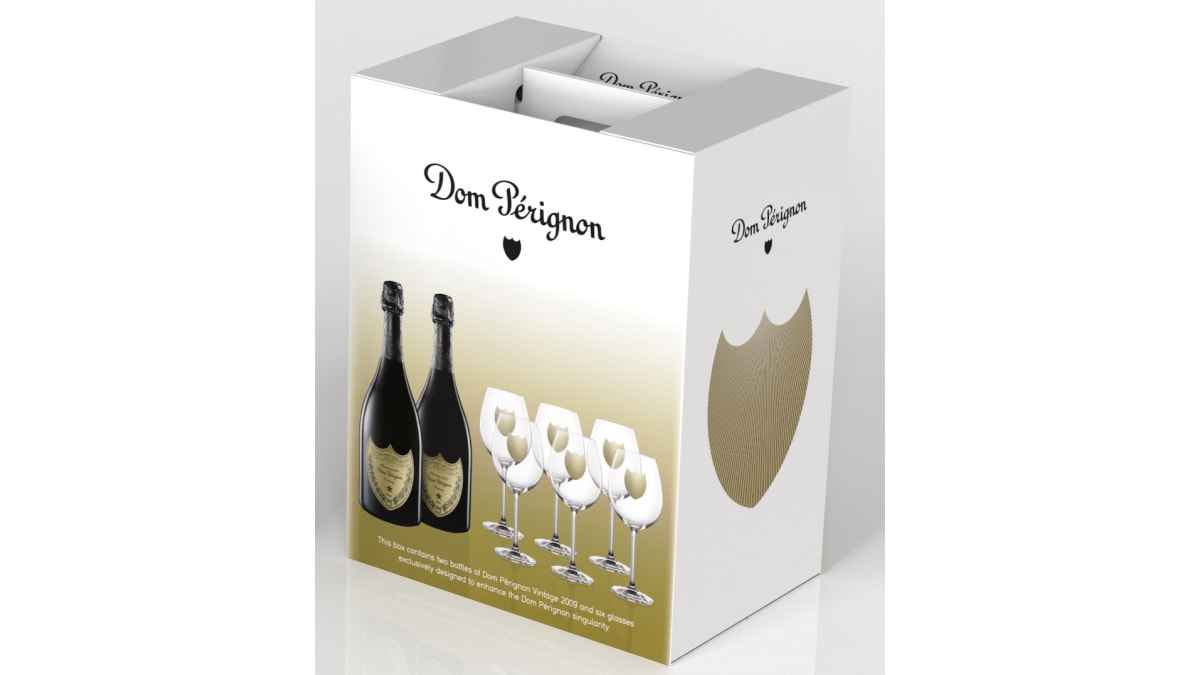 Dom Perignon ドンペリニヨン Vintage2009箱 グラス付き Dom Perignon Limited Edition 2 Bottles plus Six Glass Set 2009
