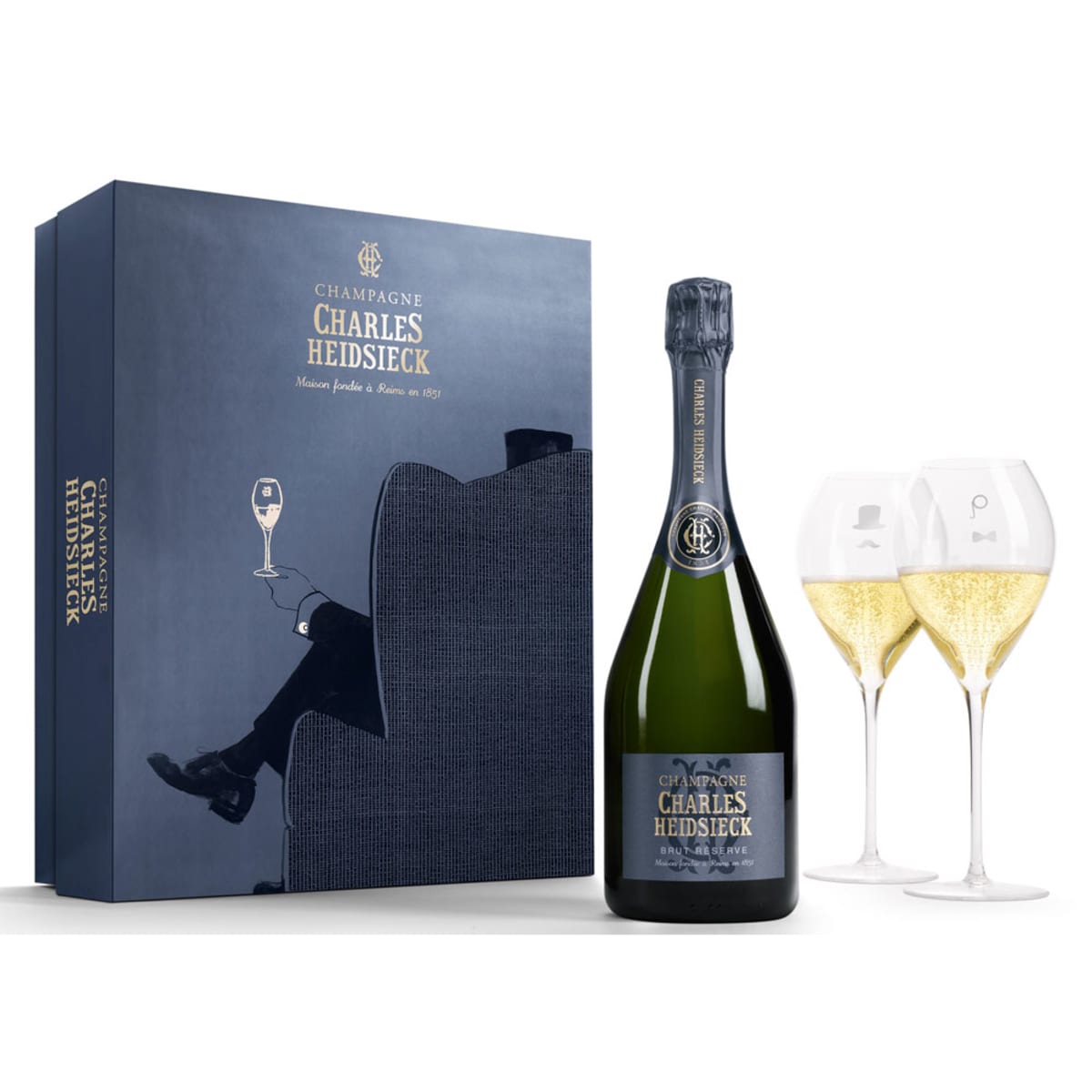 Charles Heidsieck Brut Réserve (箱付き) Charles Heidsieck Brut Reserve Coffret with 2 Flutes | Wine.com