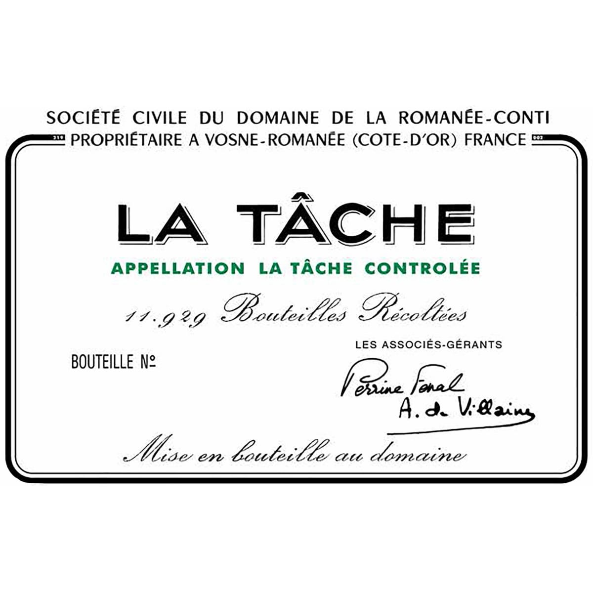 DRC Tache 2021 空瓶等 Domaine de la Romanee-Conti La Tache Grand Cru 2021 | Wine.com
