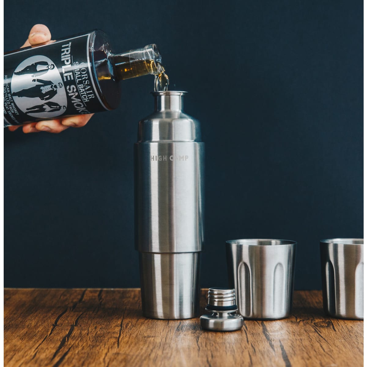 High Camp Stainless Firelight 750ml Flask | Wine.com