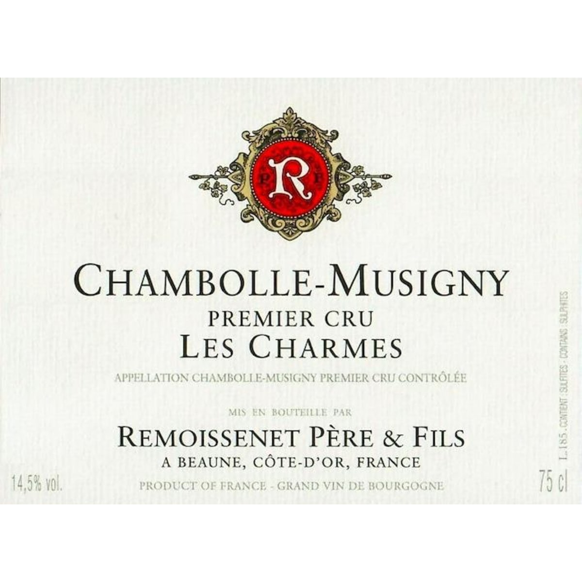 ワイン Remoissenet Chambolle-Musigny 1971 Remoissenet Chambolle-Musigny Charmes Premier Cru 2023 | Wine.com