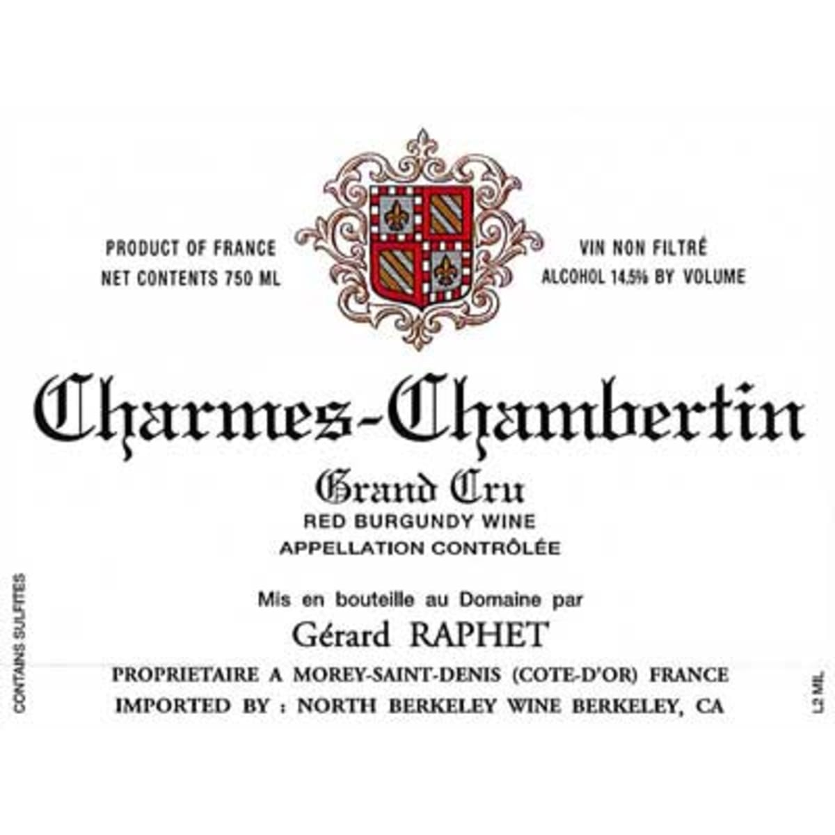 Domaine Gerard Raphet Charmes-Chambertin Grand Cru 2023 | Wine.com