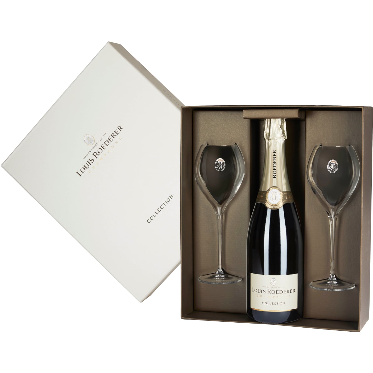 Louis Roederer Collection 246 Champagne Gift Boxed with 2 Glasses