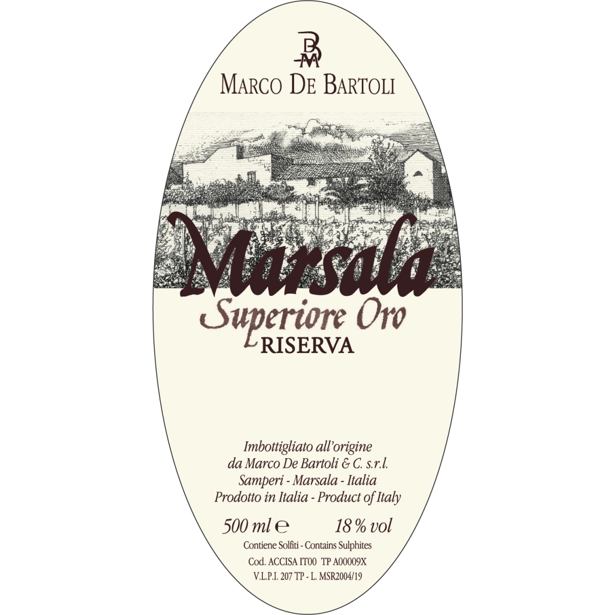 Marco De Bartoli Marsala Superiore Oro Riserva (500ML) 2009 | Wine.com