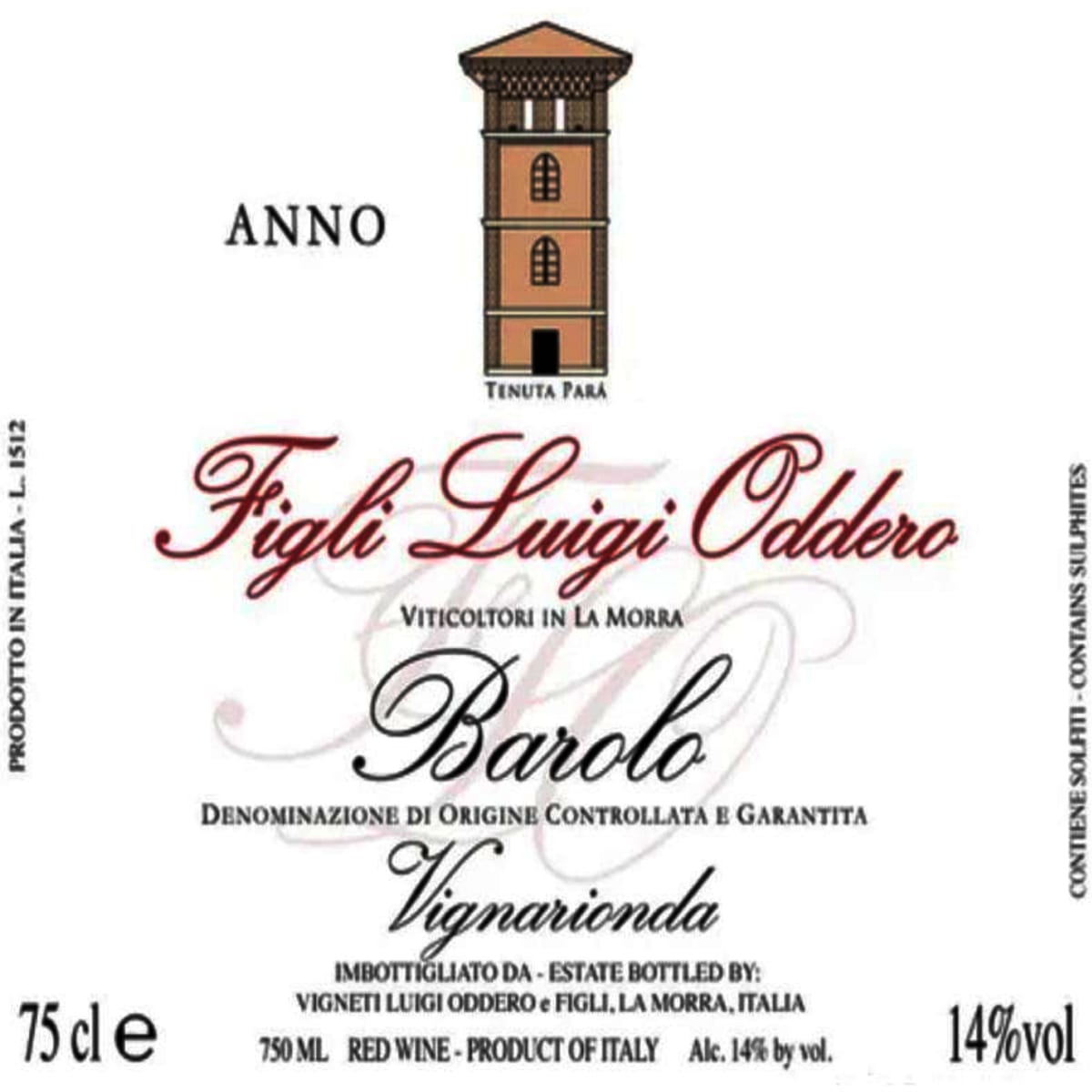 Figli Luigi Oddero Barolo Vignarionda 2019 | Wine.com