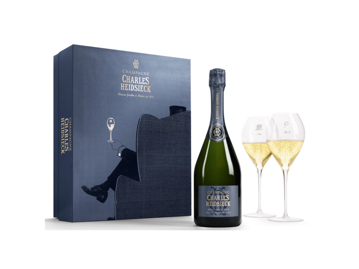 Charles Heidsieck Brut Reserve Coffret with 2 Flutes | Wine.com