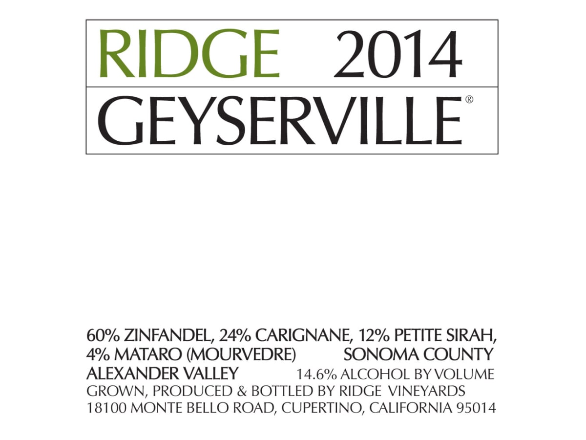 Ridge Geyserville 2014 | Wine.com