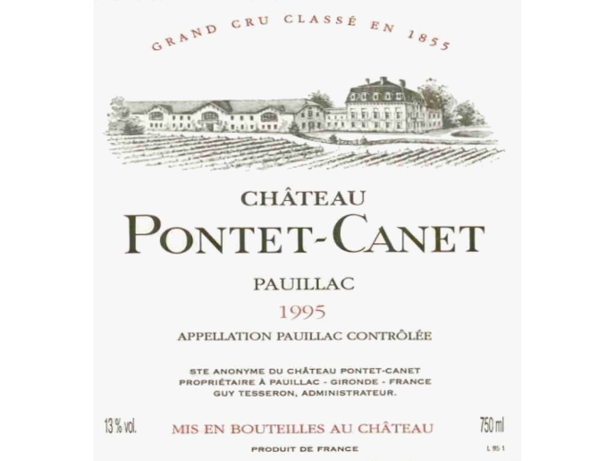 ANNIE BLAUWPOT TENCATE（アン　ブラウポット　テン　カーテ） Chateau Pontet-Canet 1995 | Wine.com