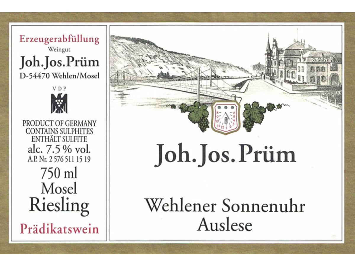 Joh. Jos. Prüm Wehlener Sonnenuhr Gold Capsule Riesling Auslese