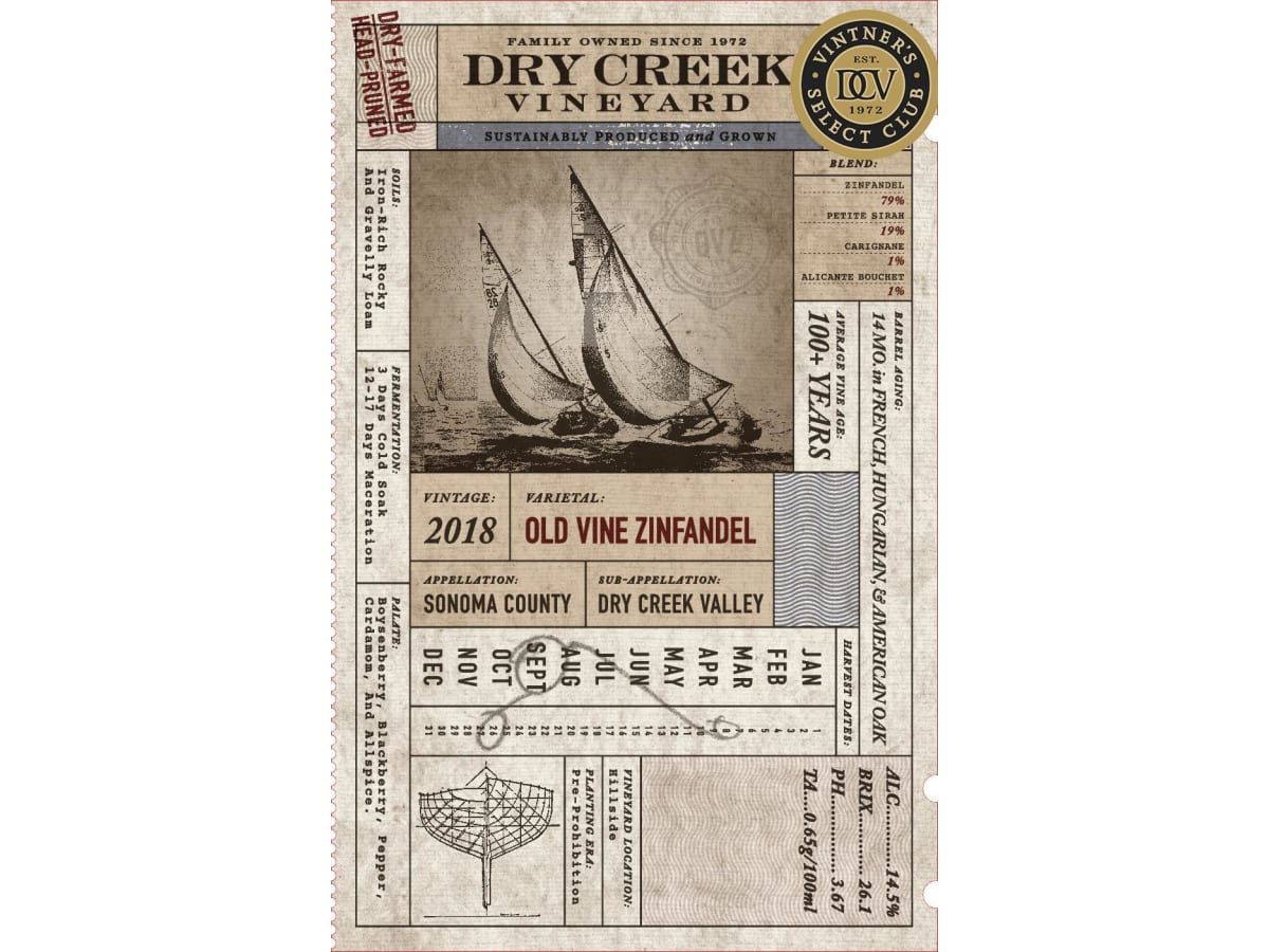 Dry Creek Vineyard Old Vine Zinfandel 2018 | Wine.com