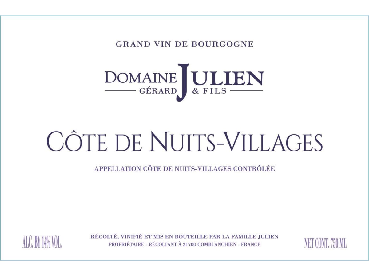 Domaine Julien Cotes de Nuits Villages 2023 | Wine.com
