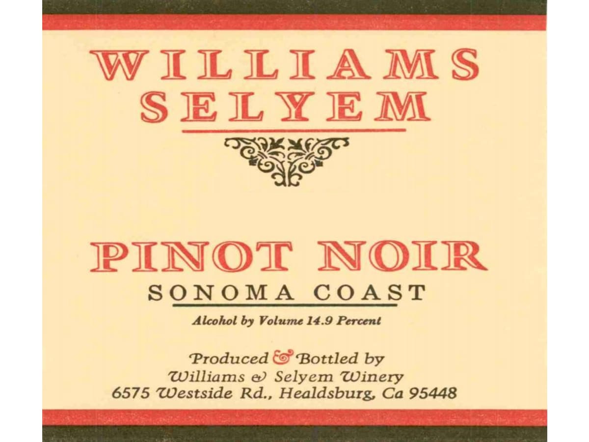 Williams Selyem Sonoma Coast Pinot Noir 2017 | Wine.com
