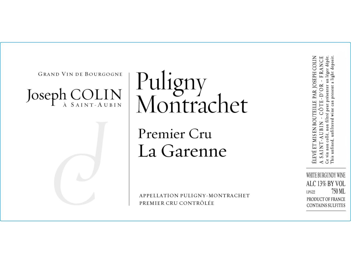 Joseph Colin Puligny Montrachet La Garenne Premier Cru 2023 | Wine.com