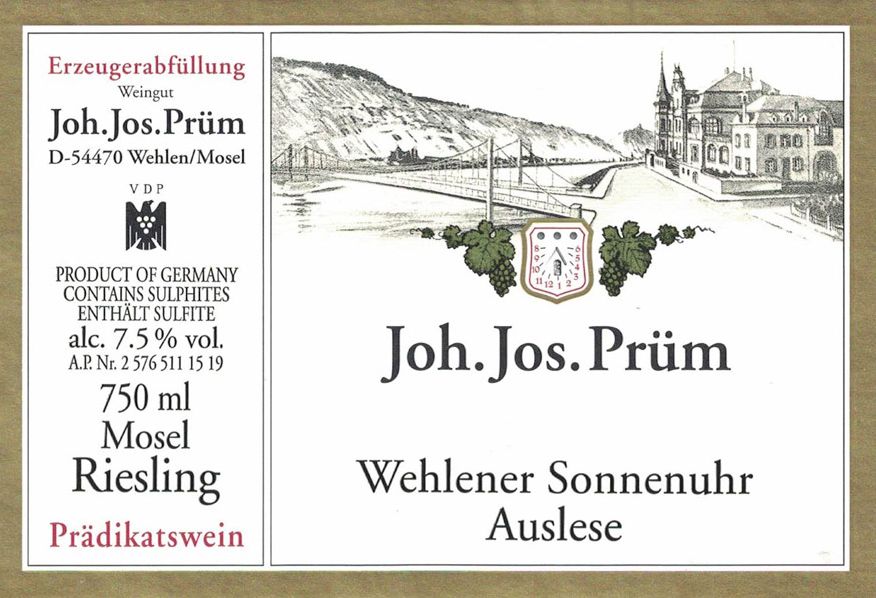 Joh. Jos. Prüm Wehlener Sonnenuhr Gold Capsule Riesling Auslese