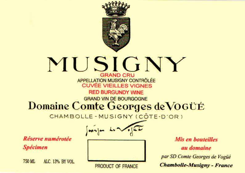 Domaine Comte Georges de Vogue Musigny Grand Cru Vieilles Vignes
