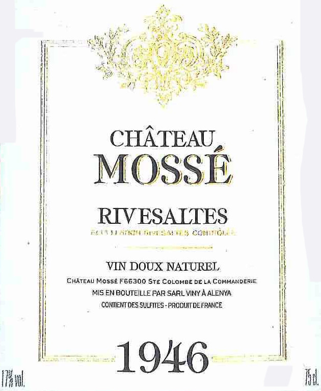 Chateau Mosse Rivesaltes 1946 | Wine.com