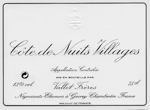 Vallet Freres Cote de Nuits Villages 2010 | Wine.com