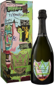 Dom Perignon Jean-Michel Basquiat Special Edition (Green Crown) with Gift Box 2015  Front Bottle Shot