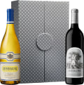 wine.com Silver Oak Alexander Valley Cabernet & Rombauer Chardonnay with Silver Gift Box  Gift Product Image