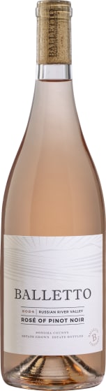 Balletto Winery Rose of Pinot Noir 2024 Front Bottle Shot