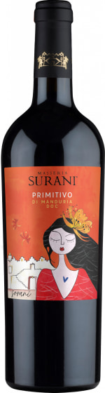 Masseria Surani Primitivo di Manduria 2020 Front Bottle Shot