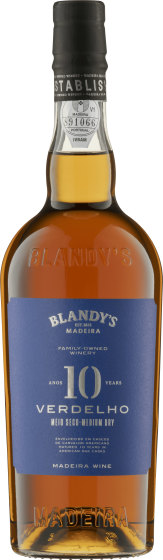 Blandy's 10 Year Verdelho Madeira Front Bottle Shot