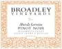 Broadley Marcile Lorraine Pinot Noir 2016  Front Bottle Shot