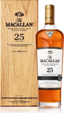 The Macallan 25 Year Sherry Oak Single Malt Scotch Whisky (2021 Release) in Wood Gift Box Front Bottle Shot
