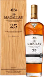 The Macallan 25 Year Sherry Oak Single Malt Scotch Whisky (2022 Release) in Wood Gift Box Front Bottle Shot