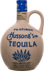 Hussong Platinum Anejo Tequila Front Bottle Shot