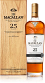The Macallan 25 Year Sherry Oak Single Malt Scotch Whisky (2020 Release) in Wood Gift Box Front Bottle Shot