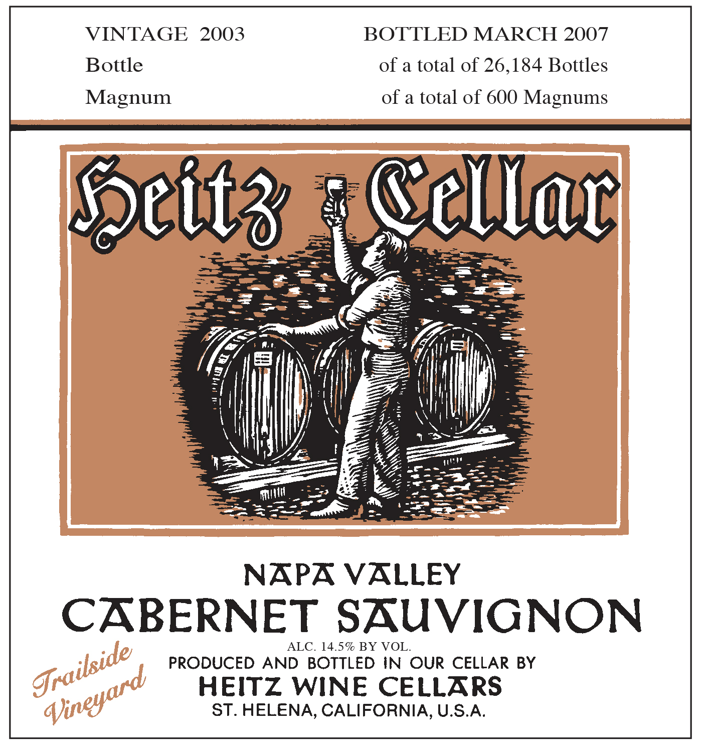 Heitz Cellar Trailside Vineyard Cabernet Sauvignon 2003 | Wine.com
