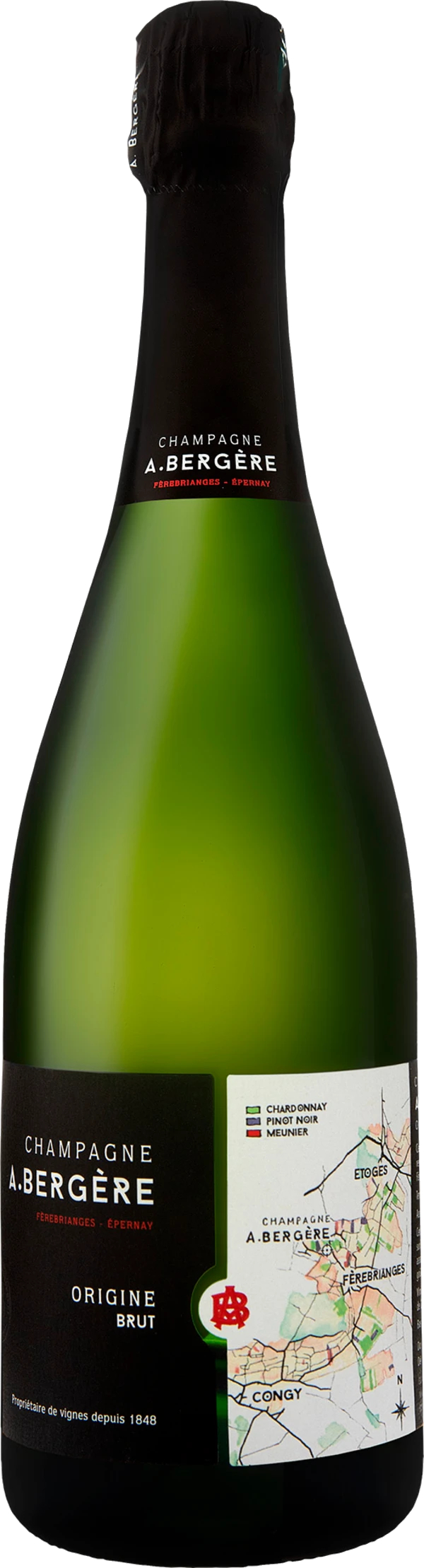 ABERGERE シャンパン ブリュット 750ml Champagne A. Bergere Brut Origine | Wine.com