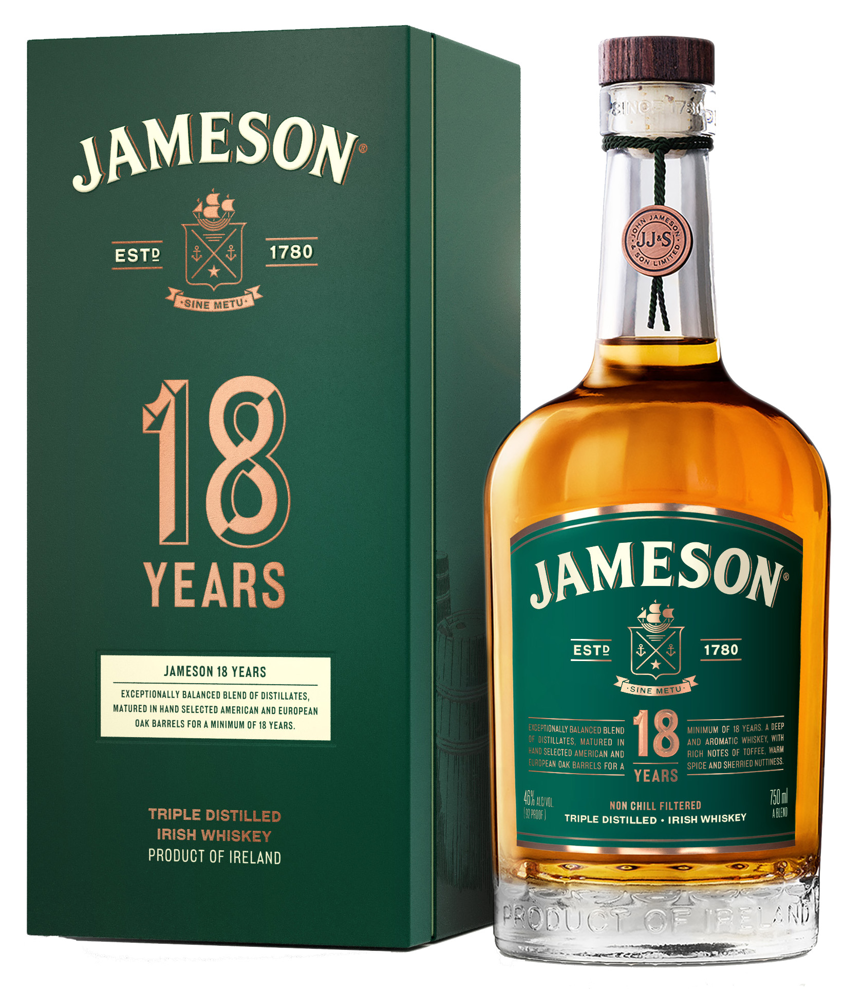 JAMESON GOLD IRISH WHISKEY 特別限定版 Jameson 18 Year Irish Whiskey 92 Proof with Gift Box | Wine.com