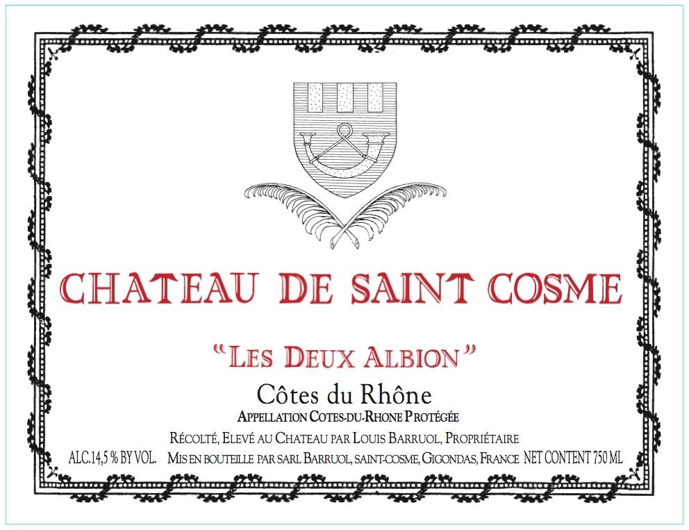 Chateau de Saint Cosme Cotes du Rhone Les Deux Albion 2022 | Wine.com