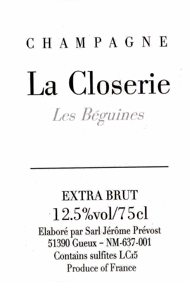 Jerome Prevost La Closerie Les Beguines Extra Brut | Wine.com