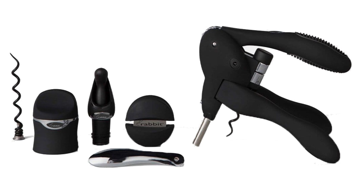 Rabbit 6-piece lever corkscrew and wine tool kit